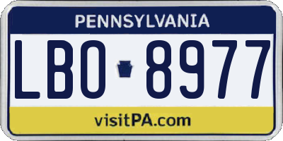 PA license plate LBO8977