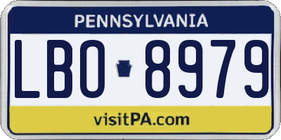 PA license plate LBO8979