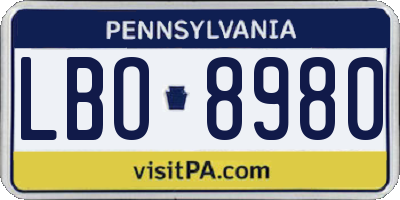 PA license plate LBO8980