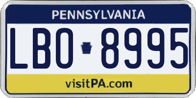 PA license plate LBO8995