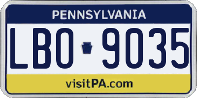 PA license plate LBO9035