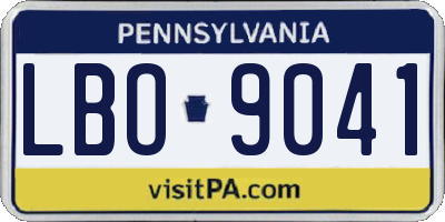 PA license plate LBO9041