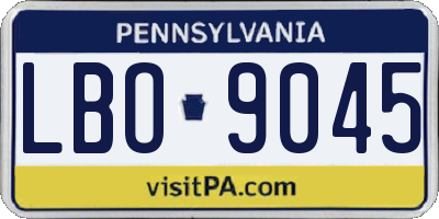PA license plate LBO9045