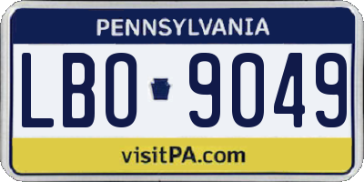 PA license plate LBO9049