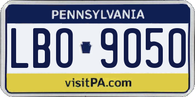 PA license plate LBO9050