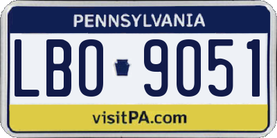 PA license plate LBO9051