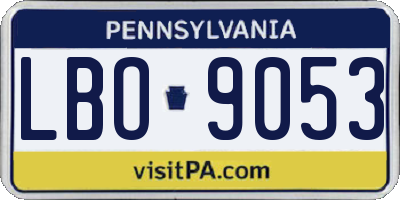 PA license plate LBO9053