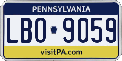 PA license plate LBO9059