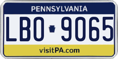 PA license plate LBO9065