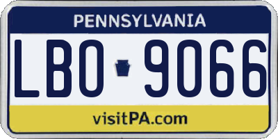 PA license plate LBO9066