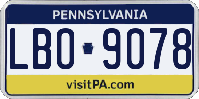 PA license plate LBO9078