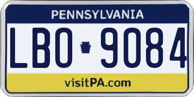 PA license plate LBO9084
