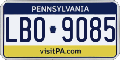 PA license plate LBO9085