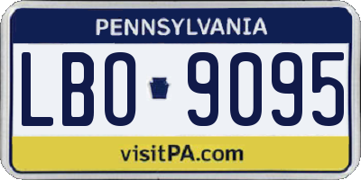 PA license plate LBO9095