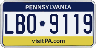 PA license plate LBO9119