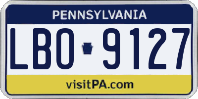 PA license plate LBO9127