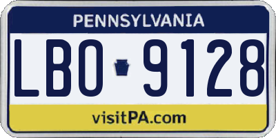 PA license plate LBO9128