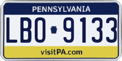 PA license plate LBO9133