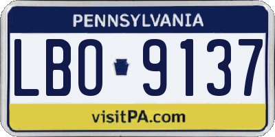 PA license plate LBO9137