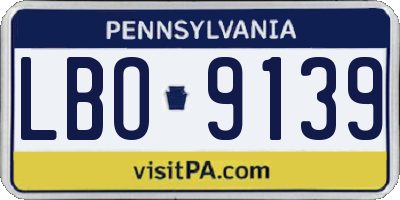 PA license plate LBO9139