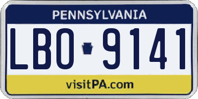 PA license plate LBO9141