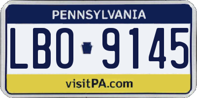 PA license plate LBO9145