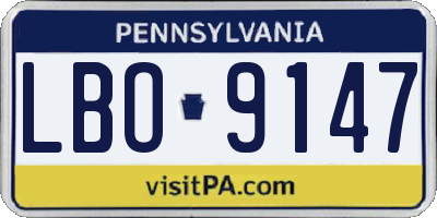 PA license plate LBO9147