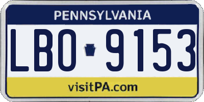 PA license plate LBO9153