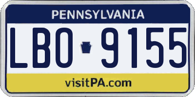 PA license plate LBO9155