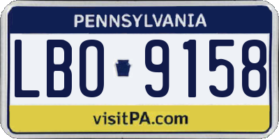 PA license plate LBO9158