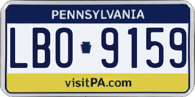 PA license plate LBO9159