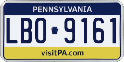 PA license plate LBO9161