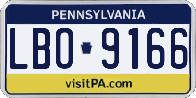 PA license plate LBO9166