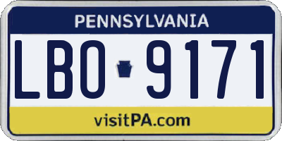 PA license plate LBO9171