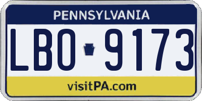 PA license plate LBO9173