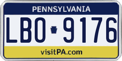 PA license plate LBO9176