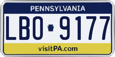 PA license plate LBO9177