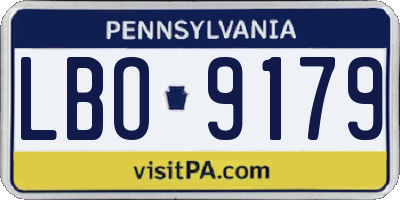 PA license plate LBO9179