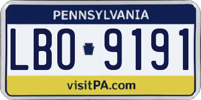 PA license plate LBO9191
