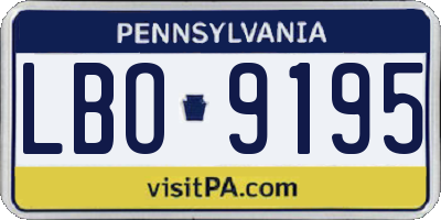 PA license plate LBO9195