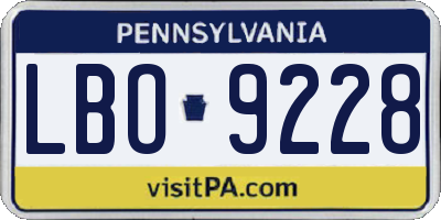 PA license plate LBO9228