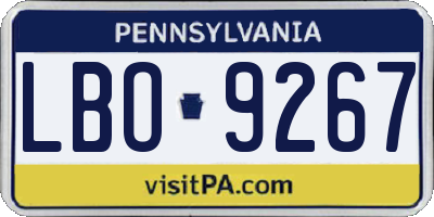 PA license plate LBO9267