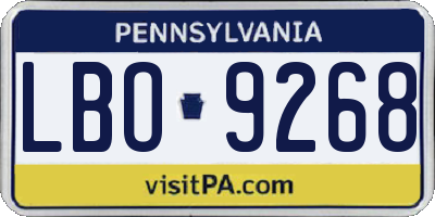 PA license plate LBO9268