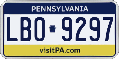 PA license plate LBO9297