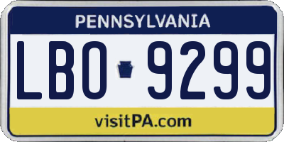 PA license plate LBO9299