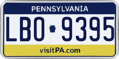 PA license plate LBO9395
