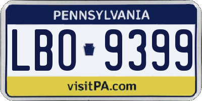 PA license plate LBO9399