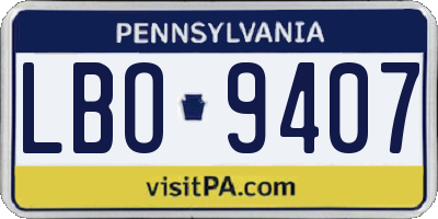 PA license plate LBO9407