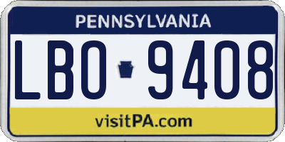 PA license plate LBO9408