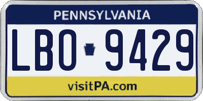 PA license plate LBO9429